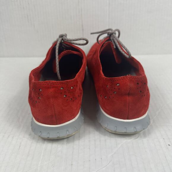 Cole Haan Zerogrand Womens Red Suede Wingtip Oxfords Shoes Size 8 B W02106 - Picture 4 of 6